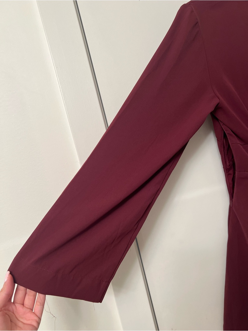 Dynamite Burgundy Long‑Sleeve Mini Dress – Size Small - Picture 7 of 7